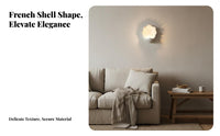 Coastal Theme French Design Aesthetic Shell Sconce Whimsical Design Vintage Decorative Wall Light High Color Rendering Seashell Wall Lamp Flicker-without Flicker for Interior Designers, Homeowners, Living Room, Bedroom, Hallway, Bedside