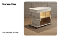 Fold-up Tray Table Foldable Design 2-Tier Rolling Cart Multi-Functional Easy Mobility for Hosts, Dining Area, Kitchen, Balcony