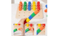 Color Insert Pillar Toy Preschool Wooden Sorting Board Geometric for Classroom