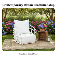 4 Pieces Waterresistant 4-Piece Woven Lounge Set sun-resistant Patio Seating Water-Resistant Outdoor Furnishing All-Weather for Homeowners, Families, Adults, Balcony, Garden, Courtyard, rearyard