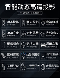 摩托车电动车投影灯射灯车载装饰照地灯电瓶车led鬼火改装迎宾灯