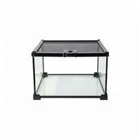Glass Reptile Terrarium Anti-Prevent Transparent Reptile Enclosure Top Ventilation Amphibian Breeding Box for Hobbyists, Desktop