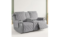 4 Pieces Recliner Loveseat Cover with Console Waterproof Recliner Loveseat Slipcover with Console Quilted Reclining Sofa Cover for Living Room