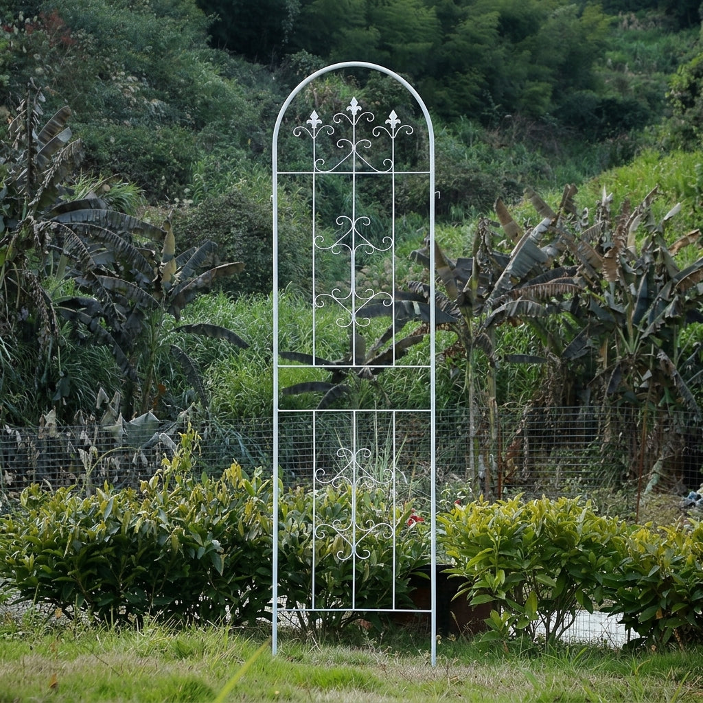 50cm Metal Garden Trellis, Decorative Plant Supports for Climbing Roses & Vines, European Artistic Welded Frame, No Installation Required