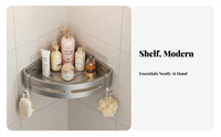 No-Drill Installation Corner Shower Organizer Space-Saving Design Corner Wall Shelf with Hooks Includes Towel Bar Bathroom Organizer Rustproof for Homeowners, Students, Families, Apartment, Dormitory, Kitchen