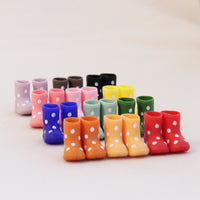 Miniature Polka Dot Rain Boots for Dolls (1/12 Scale)