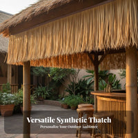 Heat Insulating Simulation Thatch Shingle Realistic Appearance Faux Thatch Roof Tile Weather Resistant for Homeowners, Courtyard, Theme Park
