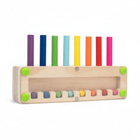 Hand-Eye Coordination Wooden Caterpillar Toy Fine Movement Skills Cylinder Peg Game Interactive Color Stack Toy Sensory Play for Preschoolers, Kids, Toddlers, Kindergarten, Classroom