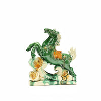 Tang Sancai Horse Statue Tricolor Glaze Sancai Ceramic Horse Feng Shui Decor