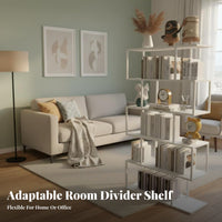 Nordic Design Freestanding accessible bookshelf Multi-Tier Room Divider Multifunctional Shelving unit adaptable Display for Apartment Dwellers, Office Workers, Interior Designers, Bedroom