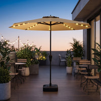 Patio Umbrella with Base Lighted Umbrella with Base Heavy Duty for Homeowners, Cafe Owners, Backyard, Poolside, Eatery