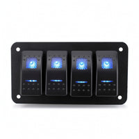 Rocker Switch Panel Automotive-Style Switch Panel with Blue LED Slim for DIYers, Dashboard, off-Road Vehicle