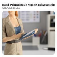 1:64 Scale Business Man Figure Realistic Simulation 1:64 Scale Business Female Figurine Resin Office Worker Model High Intricacy