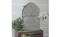 Retro Iron Mailbox Distressed Finish Vintage Design Mailbox Decorative Garden Letter Receptacle Event Card Collection