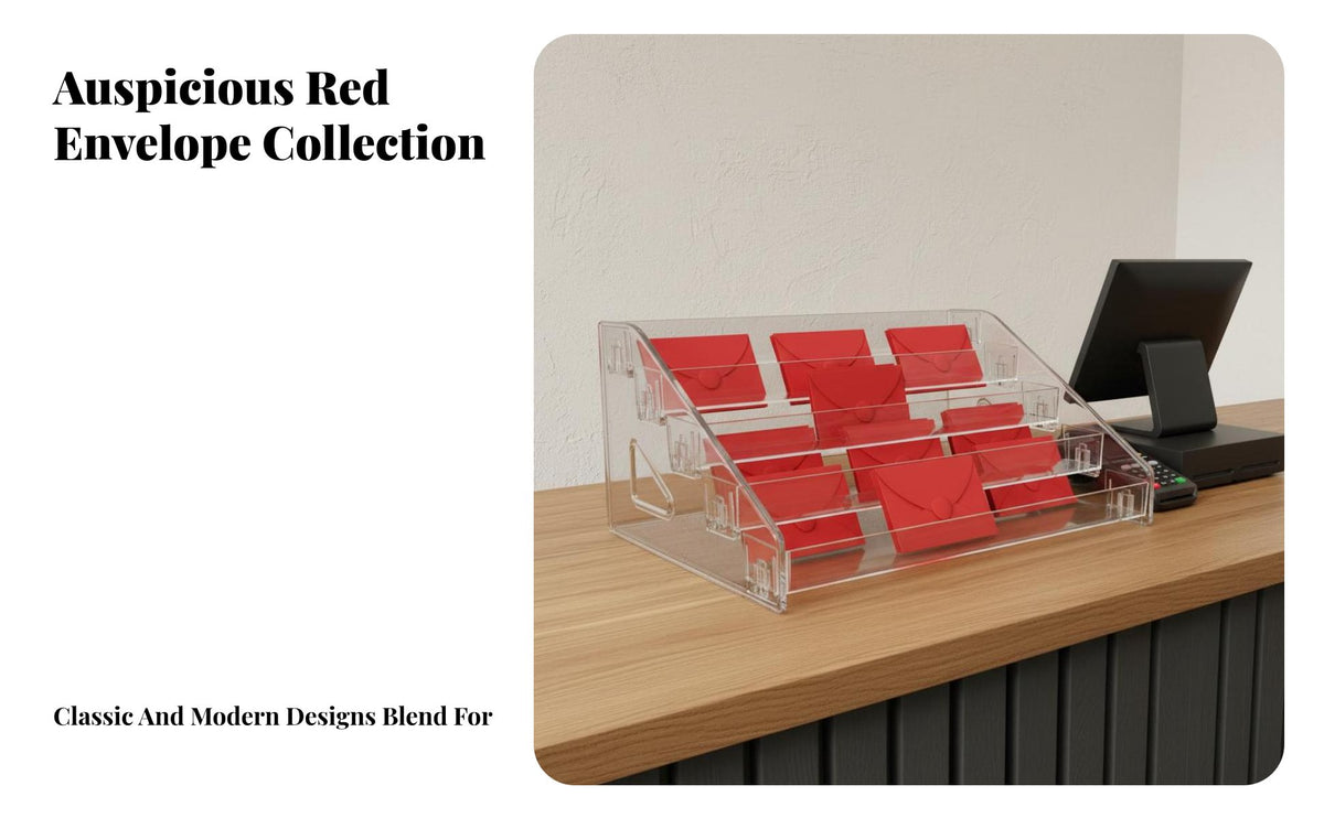 Acrylic Card Display Stand Transparent 5 Tier Acrylic Card Display Tiered Design
