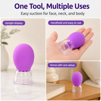 Silicone Cupping Set, Massage Cupping Set for Facial & Body, Portable Home Use Self Massage Anti Cellulite