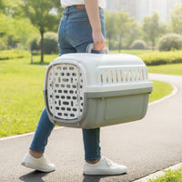 Pet Carrier with Barrier Secure Hard-Sided Cat Carrier Easy to Hygienic Pet Enclosure Crate with Handle cats, Car Travel