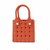 EVA Basket Bag Waterproof Plastic Woven Handbag Lightweight for Commuting, Beach