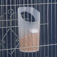 Bird Feeder and Waterer 2 Pack, Hanging Drinking Cup with Food Dispenser for Birds, No-Mess Anti-Spill Myna or Songbird Catcher Tray