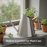 Stainless Steel Watering Can Leak-Resistant Long Spout Watering Can Indoor Plant Water Pot Rust-Resistant Modern Metal Waterer