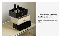Stackable Multi-Drawer Cabinet Space Saving Cosmetic Case Removable Drawers