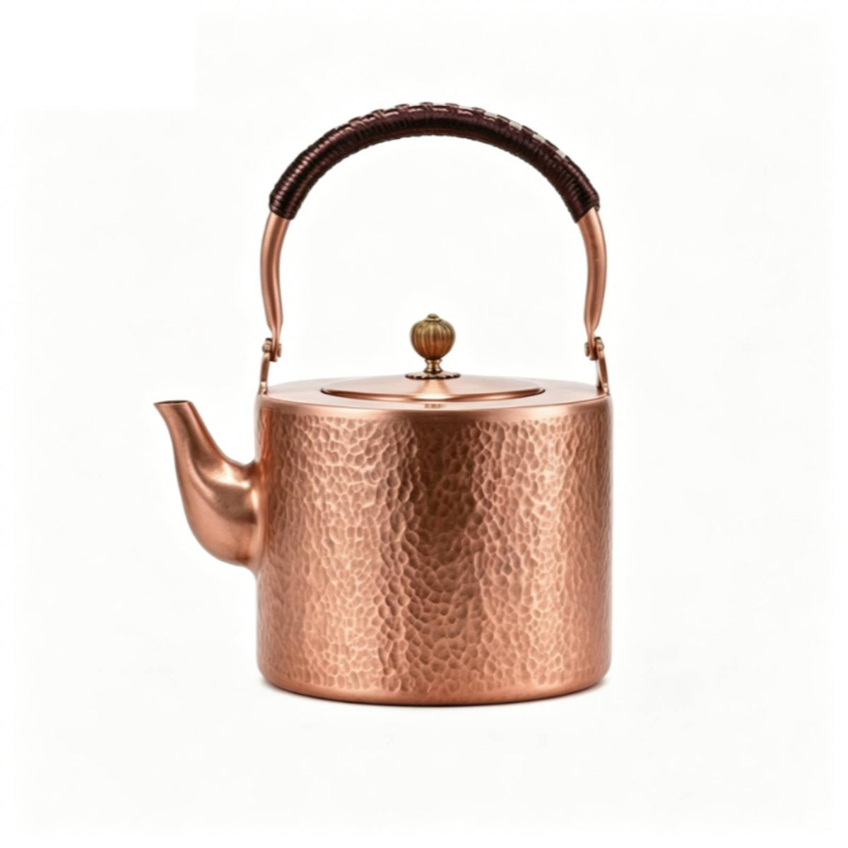 Heat-Insulating Copper Kettle Handmade Tea Kettle with Spout Traditional Copper Teapot Vintage for Kitchen