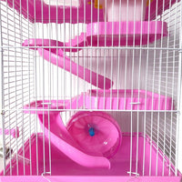 Castle Hamster Cage and Multi-Level Hamster Habitat, Three-Layer Modern Style Dwarf Animal Travel Carrier Habitat with a Solid Foundation