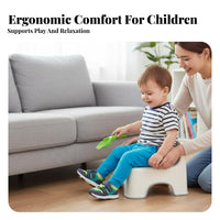 Multi-Purpose Floor Chair with Backrest Rounded Edges Low Stool Strong Load-Bearing kids' Furniture Anti-Slip Design for Toddlers, Parents, Living Room, Entryway, Playroom, Bathroom