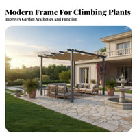 1 Aluminum Pergola Retractable Canopy Gazebo Rust Resistant Trellis Weather-resistant Frame Suitable for DIY Enthusiasts Families Courtyard Deck