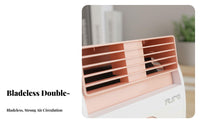 Bladeless Desk Fan Low Noise Retro Table Fan Comp Electric T Size Cooling Fan for Students, Office Workers, Desktop, Dorm Room, Bedroom