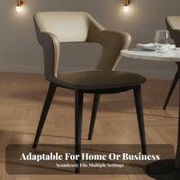 High-Density Foam Cushion Upholstered Dining Chair Sturdy Frame Hollow Back Kitchen Chair Carbon Steel Legs Home Furniture Wide Seat for Restaurant Owners, Interior Designers, Homeowners, Hotel, Cafe, Living Room