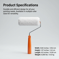Corner Paint Roller with Handle, Polyester Brush Head for Seamless Edges, Wall Painting Tool for DIY Projects, Professional Decorator Use, 6 Inch
