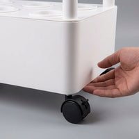 Hydroponic plant growing system, 3-layer, with water circulation, floor-standing, white