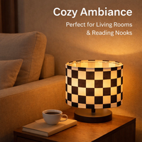Light Shade with Detachable Grid Pattern for Easy Installation, Textile Lampshade for Table and Ceiling Cloth for Living Room