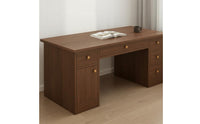 Minimalist Design Computer Desk with Drawers Spacious Desktop Home Office Writing Desk Sturdy Construction Study Table with Storage Thickened Tabletop for Students, Bedroom