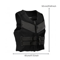 Mesh Chest Adult Buoyancy Vest Padded Body Front Zip Life Vest Structured Design Flotation Device Wide Arm Openings for Adults