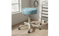 Back Support Height Adjustable Salon Stool Easy to Clean Backrest Rolling Stool Heavy Duty Round Salon Chair for Hair Stylists, Nail Technicians, Barbers