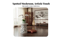 Chinese design spotted Mushroom Seat Multi-Functional Ceramic Stool Glazed Finish Plant Stand for Guesthouse Owners, Interior Designers, Homeowners, Living Room, Bedroom, Balcony, Entryway