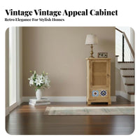 Retro design Rattan Door Cabinet Modern Design 2-Door Rattan Cupboard Multi-Purpose Sideboard Multifunctional for Apartment Dwellers, Homeowners, Families, Living Room, Entryway, Hallway, Bedroom