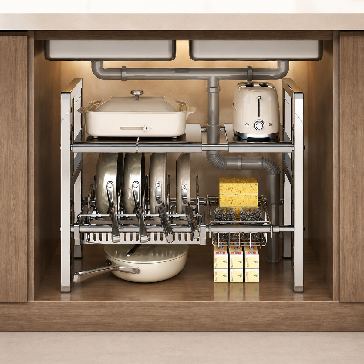 under-sink storage rack