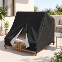 Waterproof Double Chaise Lounge Cover Heavy Duty Chaise Cover with Zipper Weatherproof Weather Resistant for Poolside, Backyard, Deck