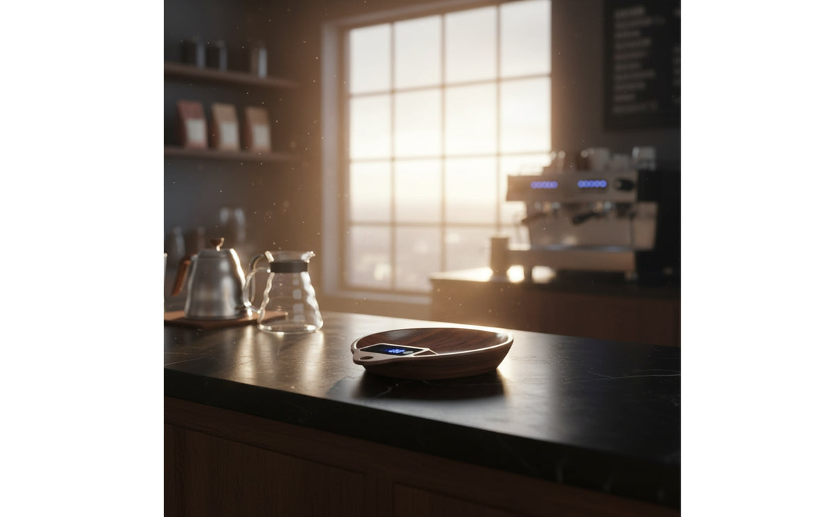 Compact Coffee Scale 0.1 G Precision Teardrop Scale Brew Gear Integrated Display Measurement Device Recessed Weighing Area