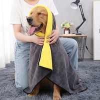 2 Pack Dog Towel and Microfibre Towel, Super Absorbent Dog Towel for Bathing, Thickened Yellow and Gray Pet Drying Microfiber for Small Animals
