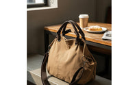 Canvas Tote Bag Vintage Style Canvas Shoulder Handbag Minimalist Design Large Capacity Crossbody Bag for Commuting