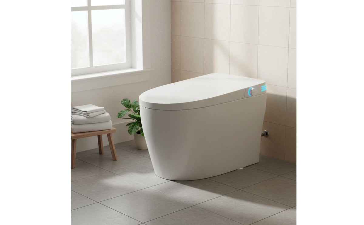 Instant Hot Water Smart Toilet Auto Flushing Automatic All-in-Single Toilet Heated Seat Bathroom Fixture Warm Air Dryer for Elderly, Children