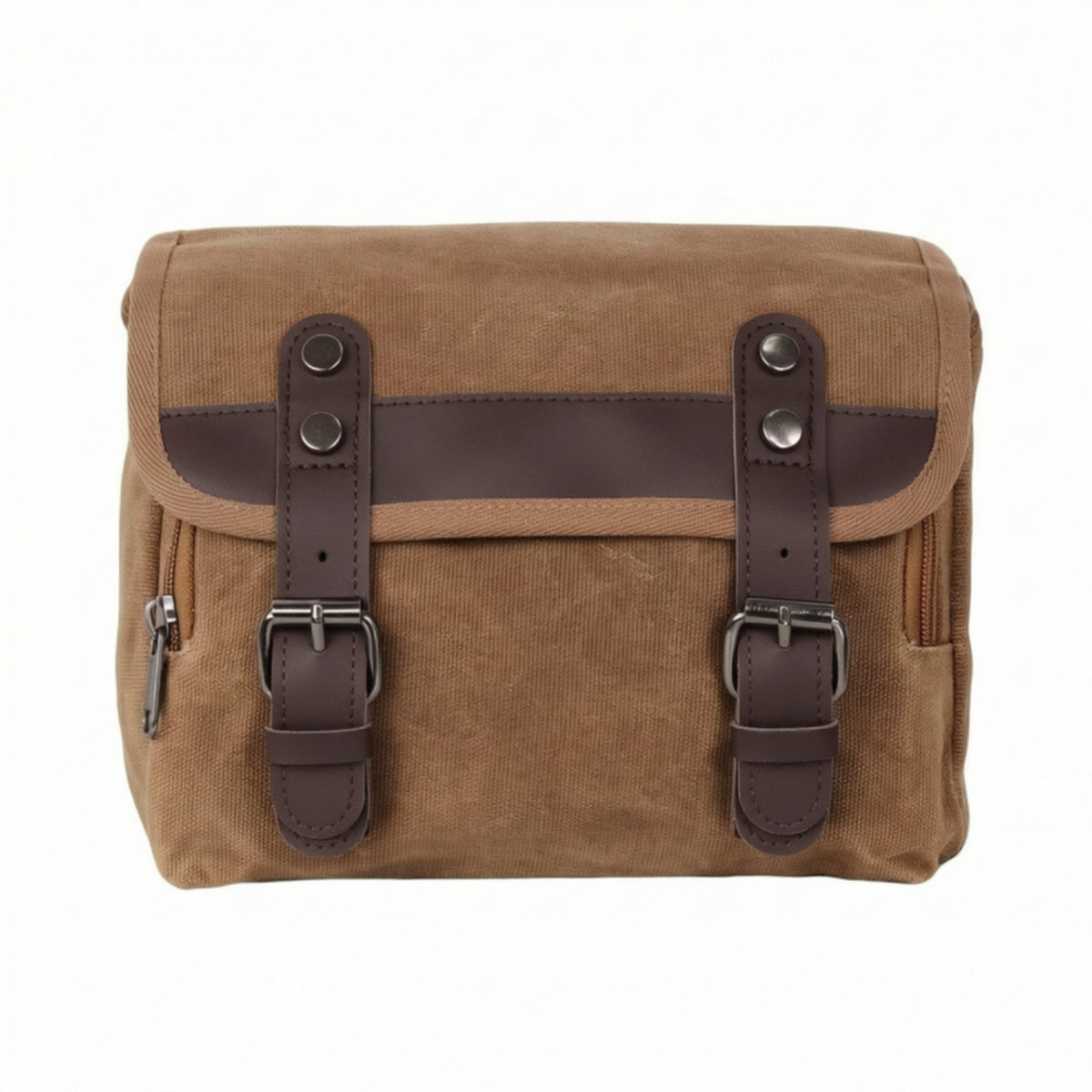 Motorcycle Side Bag Waterproof Canvas Saddlebag with Buckle Straps Side Bag for Bikers, Road Trips