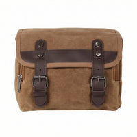 Motorcycle Side Bag Waterproof Canvas Saddlebag with Buckle Straps Side Bag for Bikers, Road Trips