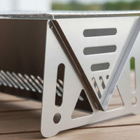 Stainless Steel Camping Grill Material Portable Ember-Fueled Grill Easy Assembly Foldable BBQ Cooker for Campers, Backyard, Picnic, Tailgating