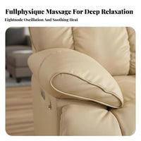 Rocking Function Electric Massage Rocker Ergonomic Design Electric Massage Recliner Overstuffed Cushion Single Sofa Easy to Clean for Movie Watchers, Seniors, Parents, Bedroom, Reading Nook, Home Theater