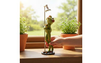 Showering Frog Figurine Novelty Item Bathing Frog Statue Home Decoration Great Gift Creature Sculpture Long-Lasting for Bathroom